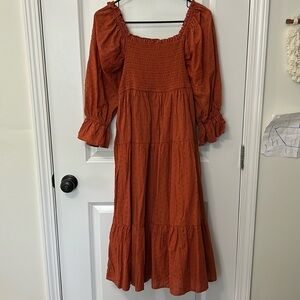Burnt Orange textured dress